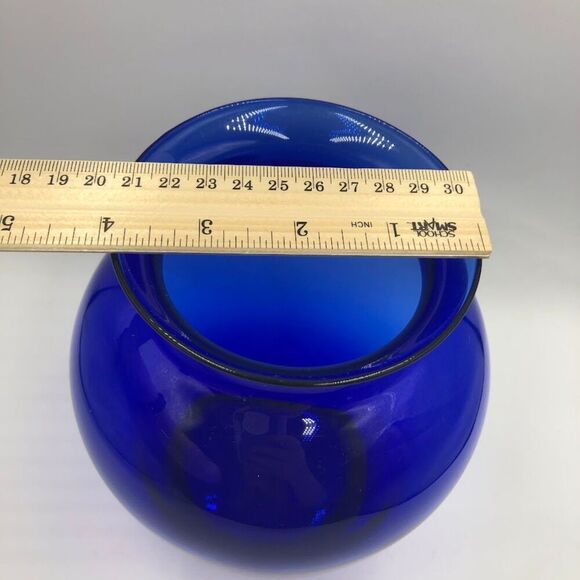Cobalt Blue Glass Vase Tabletop Shelf Decor Collectible Medium Size Accent Piece - Picture 8 of 10